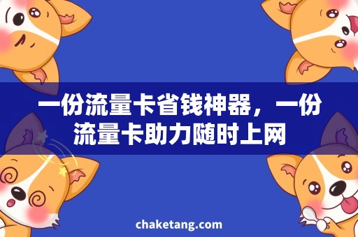 一份流量卡省钱神器，一份流量卡助力随时上网
