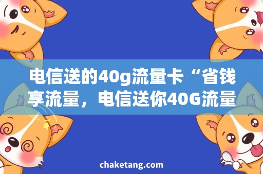 电信送的40g流量卡“省钱享流量，电信送你40G流量卡，快来抢！”