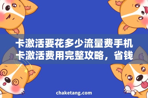 卡激活要花多少流量费手机卡激活费用完整攻略，省钱秘籍大揭秘！