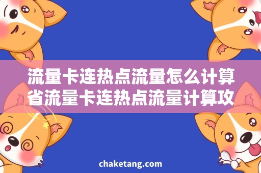 流量卡连热点流量怎么计算省流量卡连热点流量计算攻略，让你省心省钱用网！