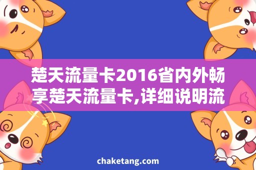 楚天流量卡2016省内外畅享楚天流量卡,详细说明流量使用方法