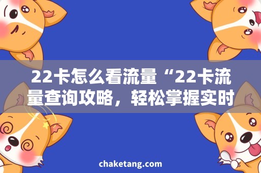 22卡怎么看流量“22卡流量查询攻略，轻松掌握实时流量使用情况”