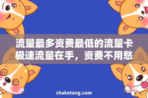 流量最多资费最低的流量卡极速流量在手，资费不用愁！