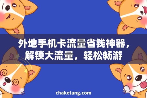 外地手机卡流量省钱神器，解锁大流量，轻松畅游