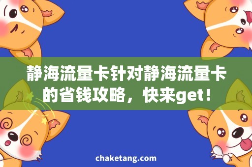 静海流量卡针对静海流量卡的省钱攻略，快来get！