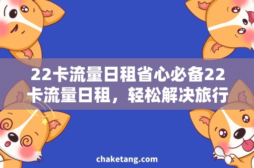 22卡流量日租省心必备22卡流量日租，轻松解决旅行上网难题