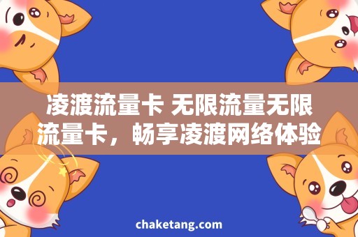 凌渡流量卡 无限流量无限流量卡，畅享凌渡网络体验