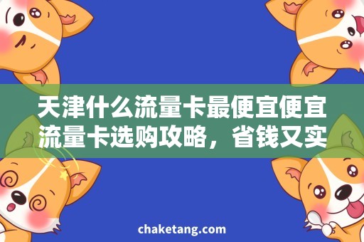 天津什么流量卡最便宜便宜流量卡选购攻略，省钱又实惠！