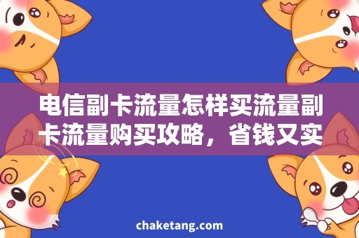 电信副卡流量怎样买流量副卡流量购买攻略，省钱又实用的电信流量套餐介绍