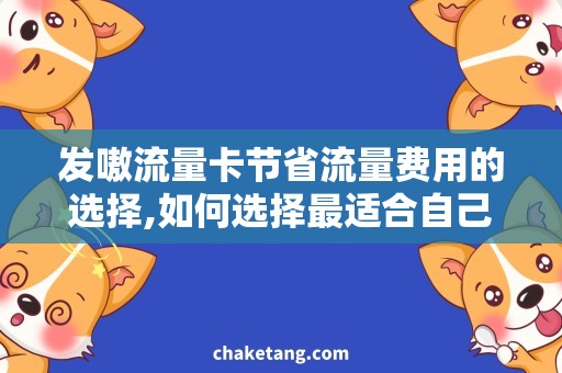 发嗷流量卡节省流量费用的选择,如何选择最适合自己的发嗷流量卡？