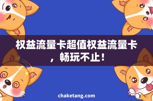 权益流量卡超值权益流量卡，畅玩不止！