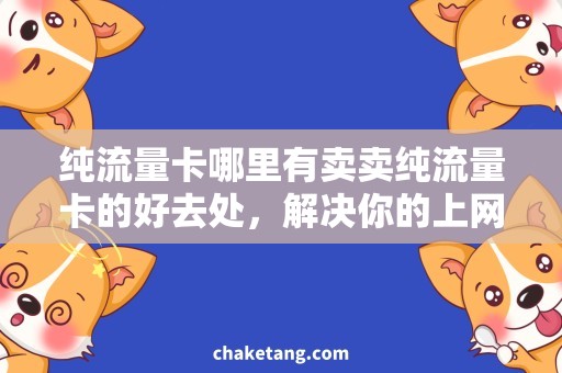 纯流量卡哪里有卖卖纯流量卡的好去处，解决你的上网需求