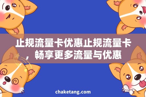 止规流量卡优惠止规流量卡，畅享更多流量与优惠