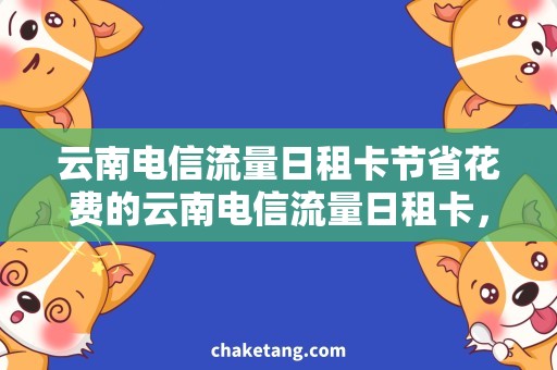 云南电信流量日租卡节省花费的云南电信流量日租卡，购买攻略大揭秘！