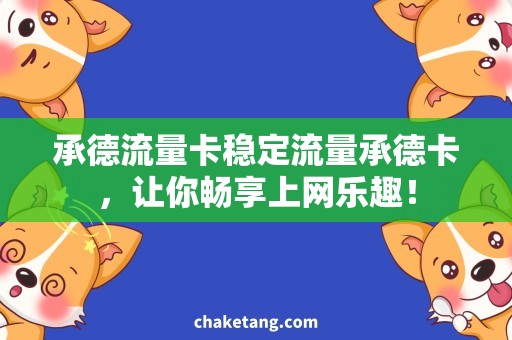 承德流量卡稳定流量承德卡，让你畅享上网乐趣！