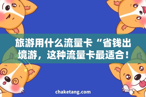 旅游用什么流量卡“省钱出境游，这种流量卡最适合！”