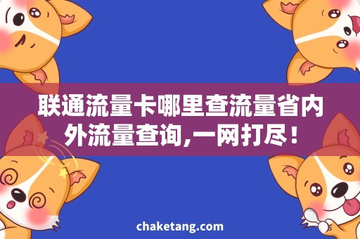 联通流量卡哪里查流量省内外流量查询,一网打尽！