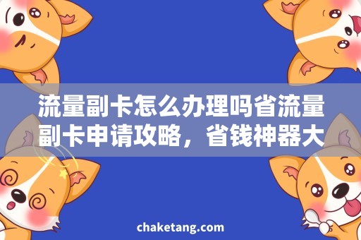 流量副卡怎么办理吗省流量副卡申请攻略，省钱神器大揭秘！