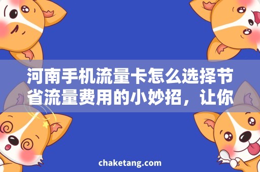 河南手机流量卡怎么选择节省流量费用的小妙招，让你轻松选购河南手机流量卡