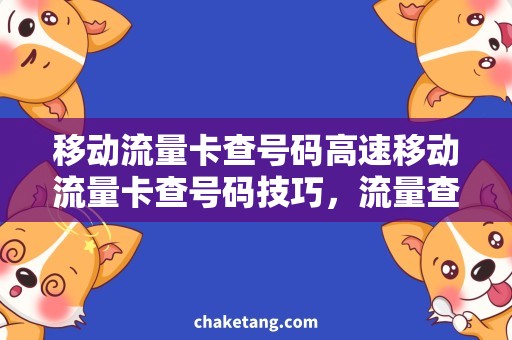 移动流量卡查号码高速移动流量卡查号码技巧，流量查询全攻略！