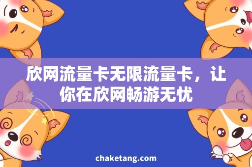 欣网流量卡无限流量卡，让你在欣网畅游无忧