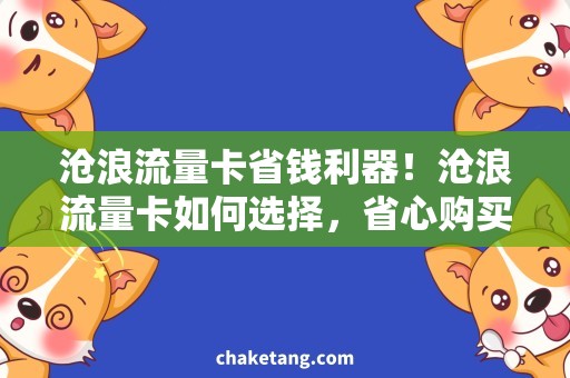 沧浪流量卡省钱利器！沧浪流量卡如何选择，省心购买攻略！