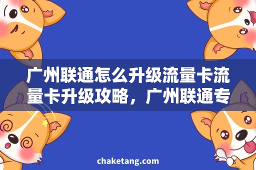 广州联通怎么升级流量卡流量卡升级攻略，广州联通专属优惠揭秘！