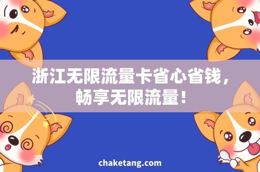 浙江无限流量卡省心省钱，畅享无限流量！