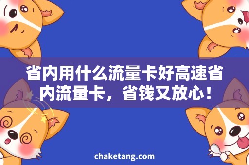 省内用什么流量卡好高速省内流量卡，省钱又放心！