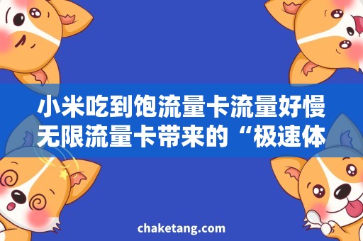 小米吃到饱流量卡流量好慢无限流量卡带来的“极速体验”，你准备好了吗？