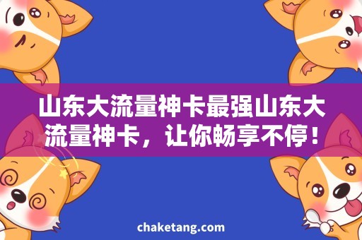 山东大流量神卡最强山东大流量神卡，让你畅享不停！