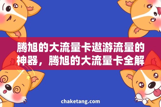 腾旭的大流量卡遨游流量的神器，腾旭的大流量卡全解析