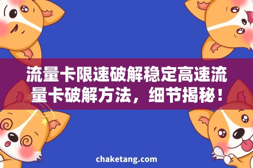 流量卡限速破解稳定高速流量卡破解方法，细节揭秘！