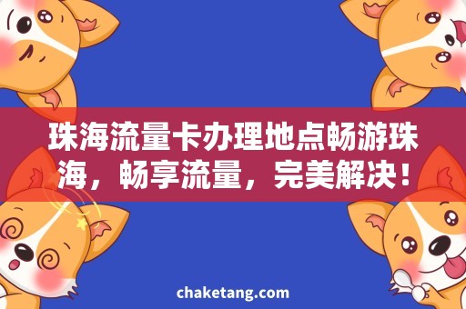 珠海流量卡办理地点畅游珠海，畅享流量，完美解决！