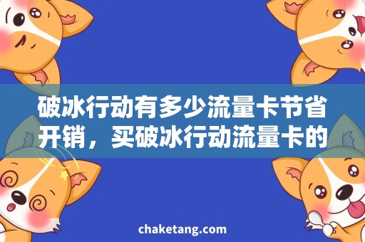 破冰行动有多少流量卡节省开销，买破冰行动流量卡的攻略