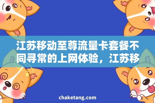 江苏移动至尊流量卡套餐不同寻常的上网体验，江苏移动至尊流量卡套餐详解