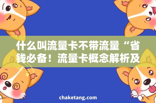 什么叫流量卡不带流量“省钱必备！流量卡概念解析及免流量套餐推荐”