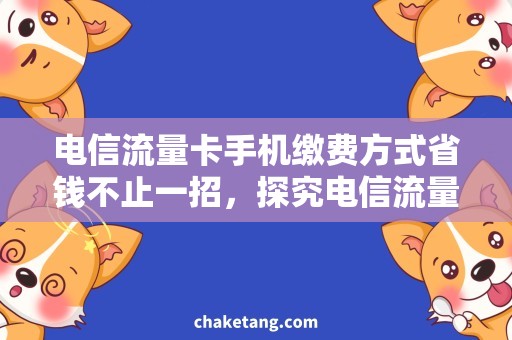 电信流量卡手机缴费方式省钱不止一招，探究电信流量卡手机缴费方式的实用方法