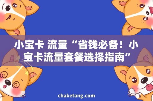 小宝卡 流量“省钱必备！小宝卡流量套餐选择指南”