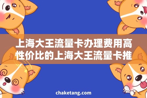 上海大王流量卡办理费用高性价比的上海大王流量卡推荐，省钱又实惠
