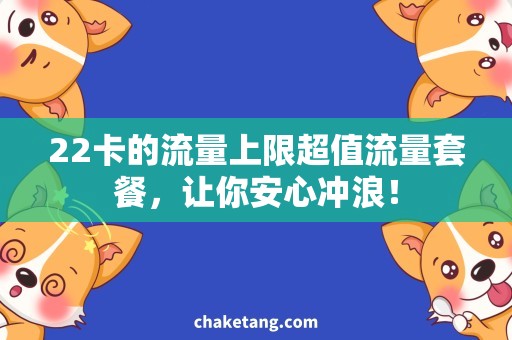 22卡的流量上限超值流量套餐，让你安心冲浪！