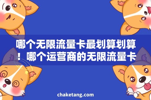 哪个无限流量卡最划算划算！哪个运营商的无限流量卡最受欢迎？