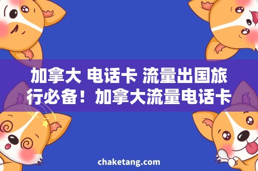 加拿大 电话卡 流量出国旅行必备！加拿大流量电话卡，畅享无限畅游！