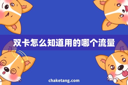 双卡怎么知道用的哪个流量