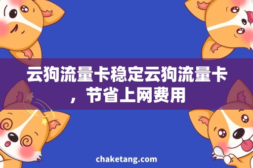 云狗流量卡稳定云狗流量卡，节省上网费用