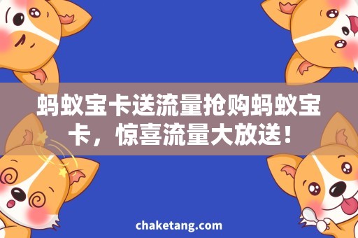 蚂蚁宝卡送流量抢购蚂蚁宝卡，惊喜流量大放送！