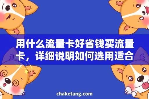 用什么流量卡好省钱买流量卡，详细说明如何选用适合自己的流量卡