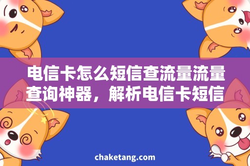 电信卡怎么短信查流量流量查询神器，解析电信卡短信查询方法