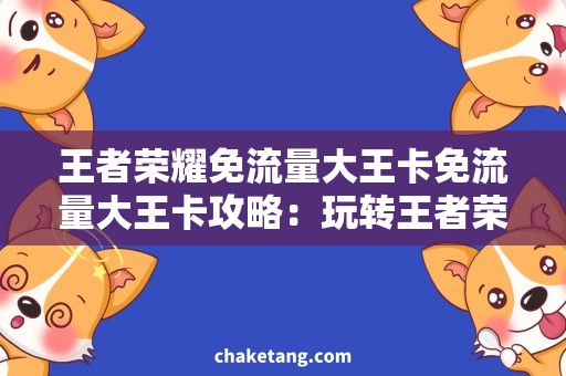 王者荣耀免流量大王卡免流量大王卡攻略：玩转王者荣耀不再流量焦虑