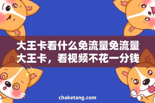 大王卡看什么免流量免流量大王卡，看视频不花一分钱！
